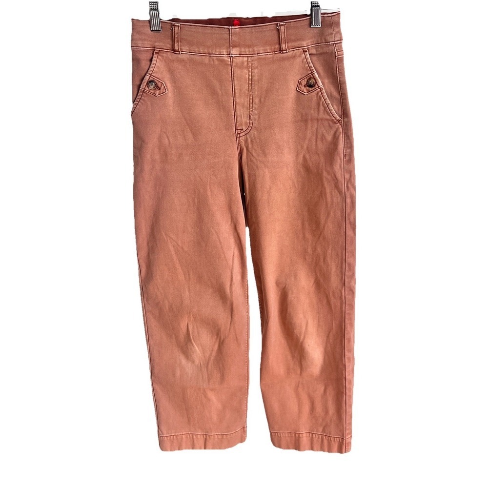 Spanx Stretch Twill Cropped Womens Pants Size Small‎ Copper Bronze